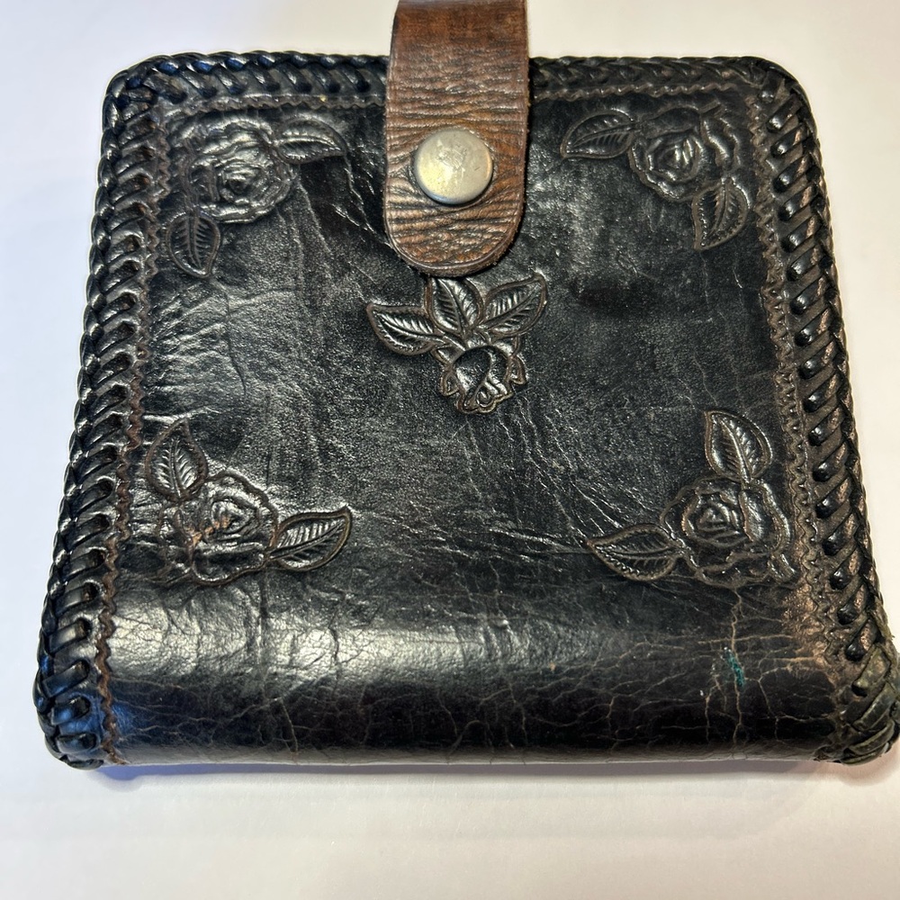 Black Leather Embossed Wallet
